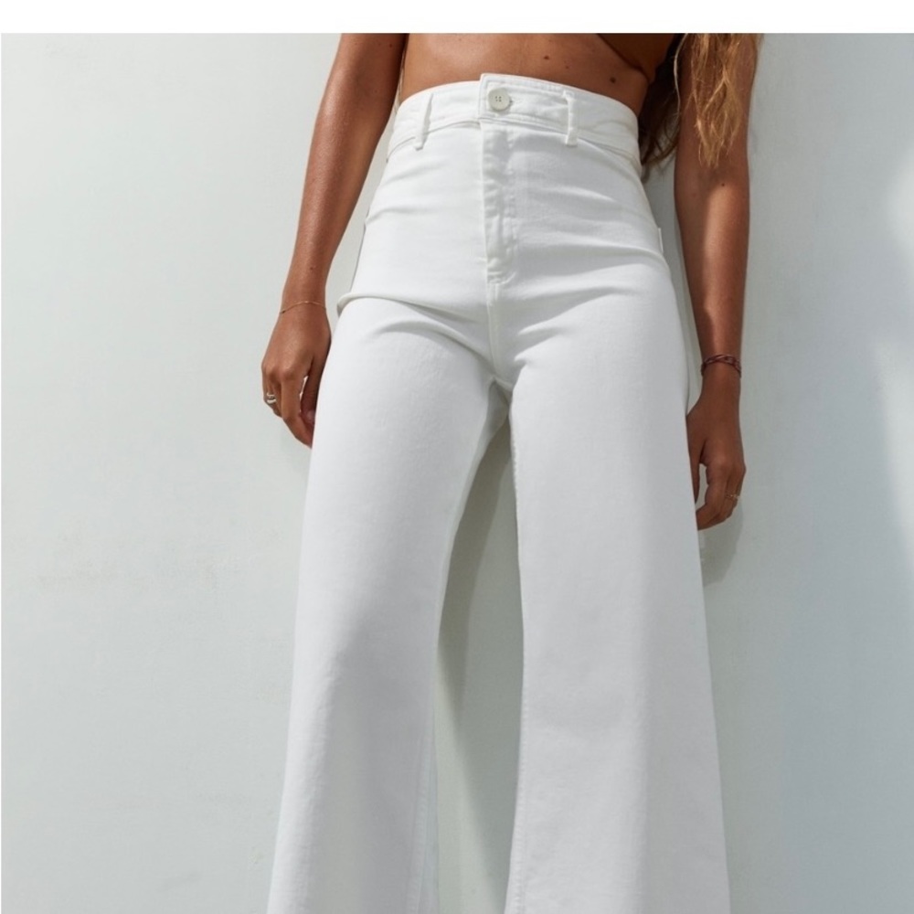 Zara marine straight ecru jeans